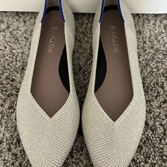 Rothy's Pointed Knit Flats in Beige (slight shimmer) - Picture 3 of 3